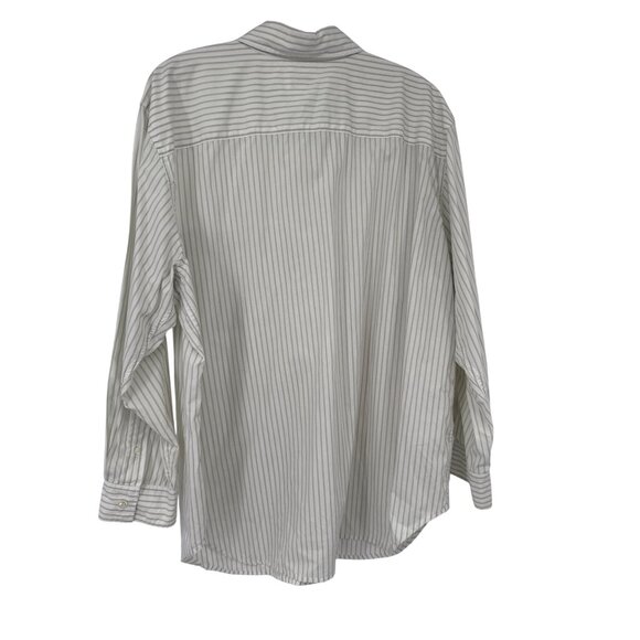 Jones New York Sport womens shirt top size 2X Green Striped Button-Down Cotton - Picture 5 of 5